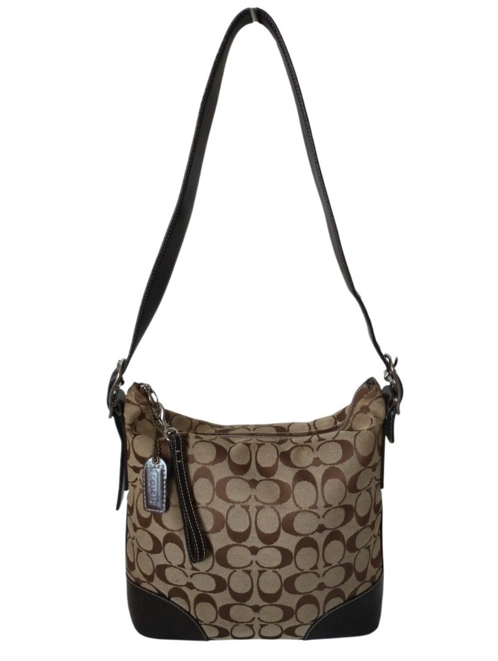 Coach Tan and Brown Signature Canvas Messenger Bag